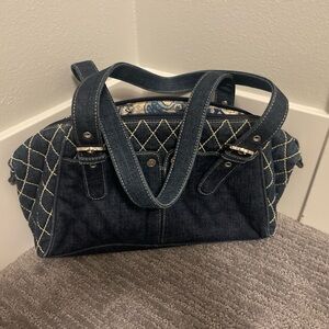 VERA BRADLEY Blue Denium Paisley Shoulder Purse- Like New